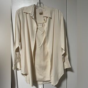 Hamilton Kennedy Cream Women's Silk Blouse with Button Detail